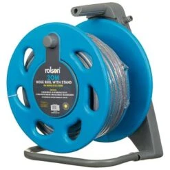 B&M Rolson Hose Reel With Stand 20m 12 B&M Rolson Hose Reel With Stand 20m -Outdoor Garden Store 234003 rolson 20m hose stand set with 6 function spray gun set blue 4