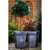 B&M Milano Tall Square Planter Pewter Effect 46 X 30cm -Outdoor Garden Store 278293 milano tall square planter pewter effect 46x30cm