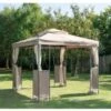 B&M Luxury Steel Framed Gazebo 2.5m - Taupe -Outdoor Garden Store 318959 GAZEBO 1
