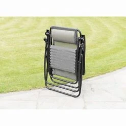 B&M Dakota Zero Gravity Relaxers - Grey 2pk -Outdoor Garden Store 331325 2 zero gravity relaxers grey 3