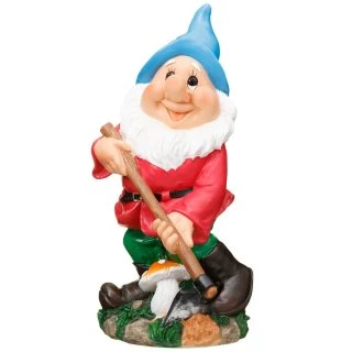 B&M Garden Gnome With Hoe 3 B&M Garden Gnome With Hoe