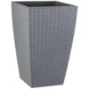 B&M Grey Rattan Effect Decorative Planter 45cm -Outdoor Garden Store 331789 sorrento ratan effect decorative planter 2