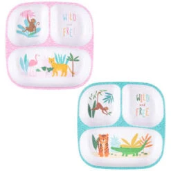 B&M Little Safari Small Kids Platter - Pink -Outdoor Garden Store 334212 334213 small kids platter group