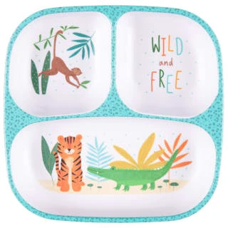 B&M Little Safari Small Kids Platter - Blue 3 B&M Little Safari Small Kids Platter - Blue