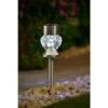 Crystal Top Glass Solar Post Light 4pk -Outdoor Garden Store 341965 4pk crystal top post light white solar1