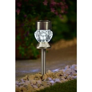 Crystal Top Glass Solar Post Light 4pk 3 Crystal Top Glass Solar Post Light 4pk