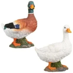 B&M Resin Duck Garden Ornament - White -Outdoor Garden Store 342055 resin duck ornament group
