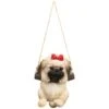 B&M Swinging Dog Garden Ornament - Shih Tzu -Outdoor Garden Store 342057 swinging dogs bow