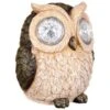 B&M Solar Resin Owl With Crystal Eyes - Brown -Outdoor Garden Store 342059 crystal eyes owl brown