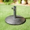 B&M Sorrento Rattan Effect Parasol Base -Outdoor Garden Store 353340 rattan effect parasol base