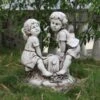 B&M Boy & Girl Seesaw Garden Statue -Outdoor Garden Store 353580 boy and girl on seesaw garden statue