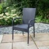 Bali Rattan Effect Stacking Chair -Outdoor Garden Store 353601 bali black rattan stack chair