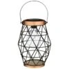 B&M Metal Hexagonal Solar Lantern - Copper -Outdoor Garden Store 353880 24cm metal hexagonal solar lantern copper trim 2