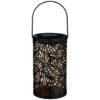 Tropical Cutout Solar Lantern - Black -Outdoor Garden Store 353884 black tropical cut out lantern