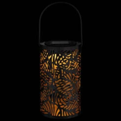 Tropical Cutout Solar Lantern - Black -Outdoor Garden Store 353884 black tropical cut out lantern 2