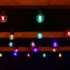 Solar Powered Bulb String Lights 50pk - Multicolour -Outdoor Garden Store 366397 50 solar powered bulb string lights multi colour led