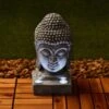B&M Buddha Head With Solar Lights -Outdoor Garden Store 366468 buddah head with solar lights