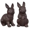 B&M Garden Rabbit Ornaments 2pk - Cast Iron Effect 1 B&M Garden Rabbit Ornaments 2pk - Cast Iron Effect -Outdoor Garden Store 366608 2pk rabbit garden ornaments iron effect