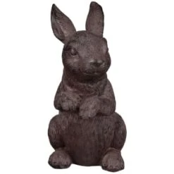 B&M Garden Rabbit Ornaments 2pk - Cast Iron Effect -Outdoor Garden Store 366608 2pk rabbit garden ornaments iron effect 2