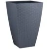 B&M Rattan Effect Planter - Grey -Outdoor Garden Store 369863 55cm grey rattan effect planter