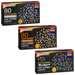Eveready Solar Powered LED String Lights 80pk - Multicolour -Outdoor Garden Store 379212 379213 379215 80pk eveready led string lights main 1