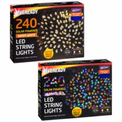 Eveready Solar Powered LED String Lights 240pk - Warm White -Outdoor Garden Store 379220 379223 240pk eveready led string lights main 1