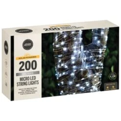 Solar Powered Micro LED Lights 200pk - Cool White 8 Solar Powered Micro LED Lights 200pk - Cool White -Outdoor Garden Store 379228 200 solar powered micro led string lights cool white 3
