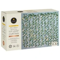 Solar Powered Artificial Ivy Leaf Curtain 150cm -Outdoor Garden Store 379257 manson and jones 192 ivy leaf curtain led lights warm white