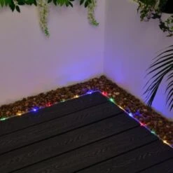 Solar Powered 10m Micro LED Rope Light - Multicolour -Outdoor Garden Store 379269 10m tube string light 100 multi colour leds 3