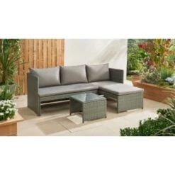 Sorrento Reversible Rattan Effect Corner Sofa Set 2pc -Outdoor Garden Store 379294 379446 sorrento reversible rattan corner set 3