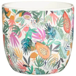 B&M Superbloom Sun Ceramic Plant Pots 3pk - Floral -Outdoor Garden Store 379332 3pk superbloom ceramic plant pots floral 2