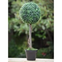 Solar Powered Topiary Tree - White LED 70cm -Outdoor Garden Store 379348 70cm solar powered topiary tree 30 cool white leds 3