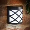 Solar Powered Kensington Wall Lights - Black 4pk -Outdoor Garden Store 379452 4pk solar powered kensington black fence wall lights cool white leds