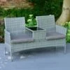 Sorrento Rattan Effect Tete-a-Tete -Outdoor Garden Store 379454 sorrento ratten effect tete a tete set