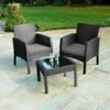 Bali Armchair Bistro Set 3pc -Outdoor Garden Store 379459 bali rattan 3 pc armchair bistro set