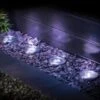 Solar Powered Stainless Steel Ground Lights 4pk -Outdoor Garden Store 379476 4pk solar powered stainless steel ground lights cool white leds