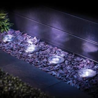 Solar Powered Stainless Steel Ground Lights 4pk 3 Solar Powered Stainless Steel Ground Lights 4pk
