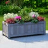 Wooden Oblong Folding Planter - Grey -Outdoor Garden Store 379570 grey wooden oblong folding planter