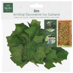 B&M Artificial Decorative Ivy & Eucalyptus Garland 6m -Outdoor Garden Store 379980 artifical decorative ivy gerland 6m