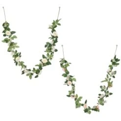 Artificial Rose Garland 180cm - Pink -Outdoor Garden Store 379984 180cm rose garland peach group