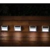 Solar Powered Stainless Steel Fence Lights 4pk -Outdoor Garden Store 382952 4pk solar powered stainless steel fence wall lights cool white leds 2