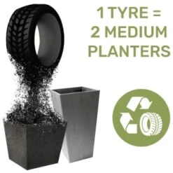 B&M Octavia Planter 28cm - Slate -Outdoor Garden Store 383769 383770 383772 383773 octavia planter slate pewter 28cm 38cm 2 2