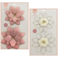 B&M Flower Wall Plaques 2pk - Pink -Outdoor Garden Store 392757 2pk metal wall flowers group