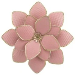B&M Flower Wall Plaques 2pk - Pink -Outdoor Garden Store 392757 2pk metal wall flowers pink 3