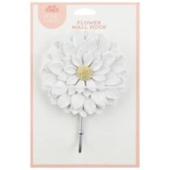 B&M Flower Wall Hook - Cream -Outdoor Garden Store 392759 flower wall hook white