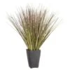 B&M Onion Grass In Black Terracotta Pot -Outdoor Garden Store 392866 onion grass in black terracotta pot