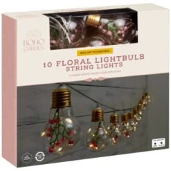 10 Solar Floral Lightbulb String Lights -Outdoor Garden Store 392903 10 solar floral lightbulb string lights 21