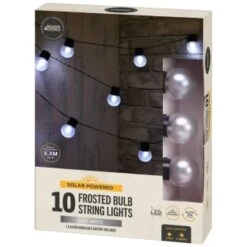 10 Solar Frosted Bulb String Lights -Outdoor Garden Store 392909 10 solar frosted bulb string lights 21