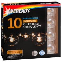 Eveready Mains Powered XL LED Bulb String Lights 10pk - Warm White -Outdoor Garden Store 392917 eveready 10 mains operated warm white xl led bulb string lights21