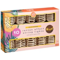 B&M 10 Solar Rattan Effect String Lights 7 B&M 10 Solar Rattan Effect String Lights -Outdoor Garden Store 392921 10 solar rattan effect string lights 3